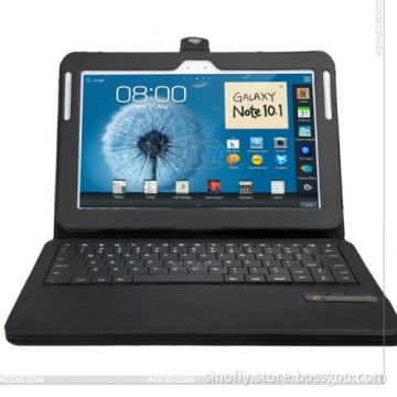 High Quality Leather Case with Detachable Bluetooth Keyboard for Samsung Galaxy Note 10.1 N8000